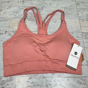 Apana Pink Racerback Padded Sports Bra Size Small